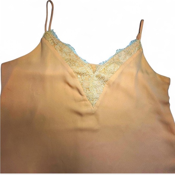 Socialite Orange/Peach Cami Top with Eyelash Lace neckline - Picture 3 of 6